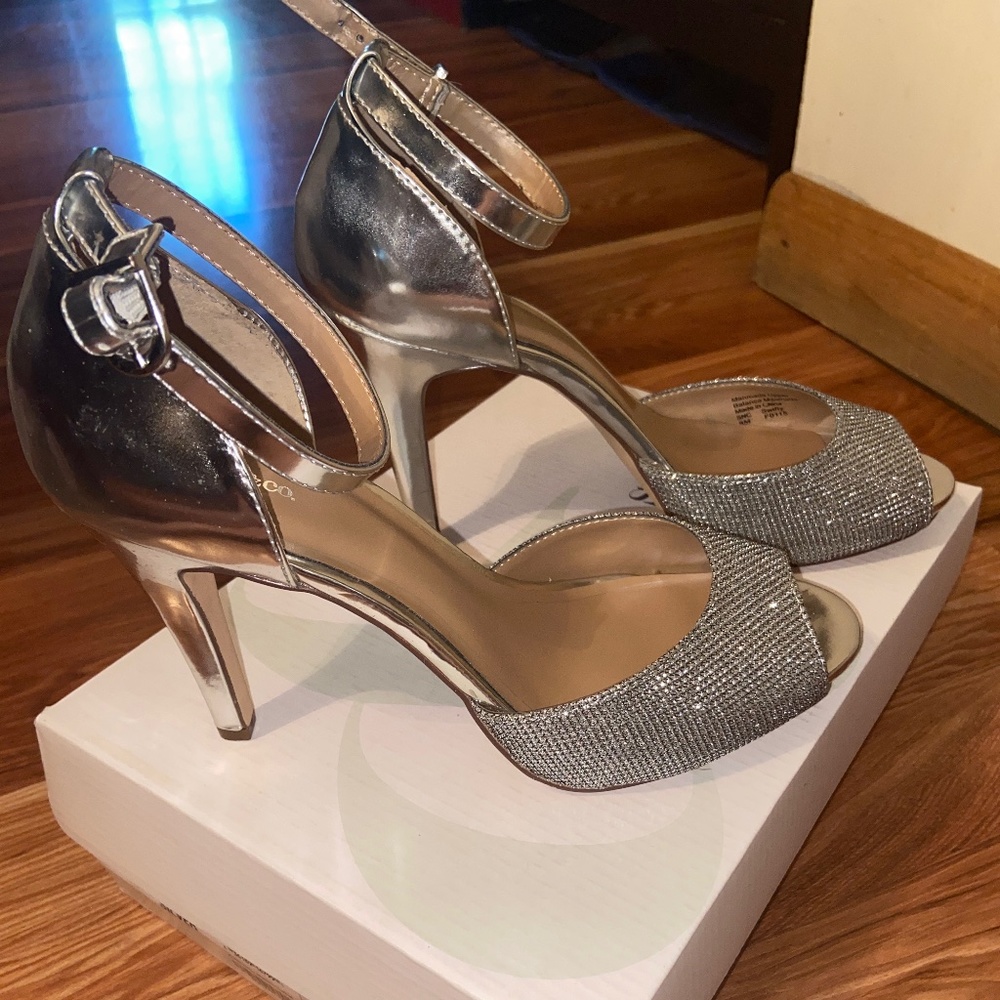 Brand New Silver Sparkly Heels